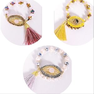 14k gold plated evil eye crystal bracelet